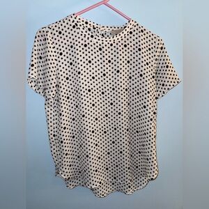 Loft Short Sleeve Blouse - White/Black